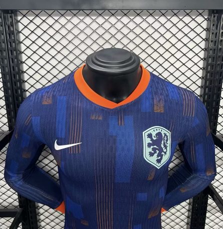 Long Sleeve Player Version Netherlands Away Jersey 2024 - Image 3
