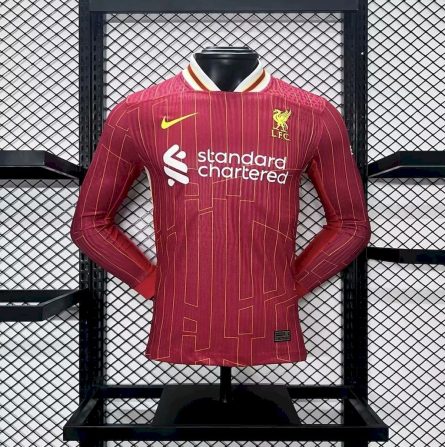Long Sleeve Player Version Liverpool Home Jersey 2024 2025 - Image 1