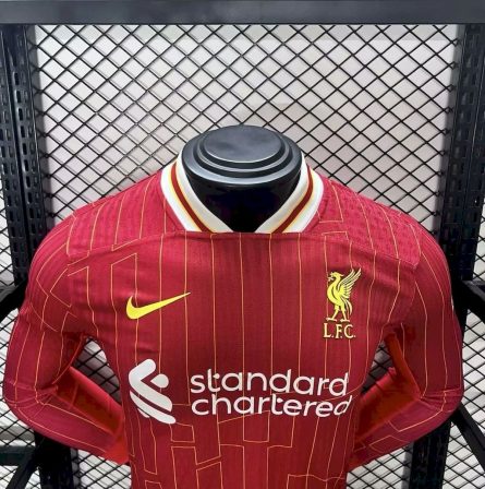 Long Sleeve Player Version Liverpool Home Jersey 2024 2025 - Image 3