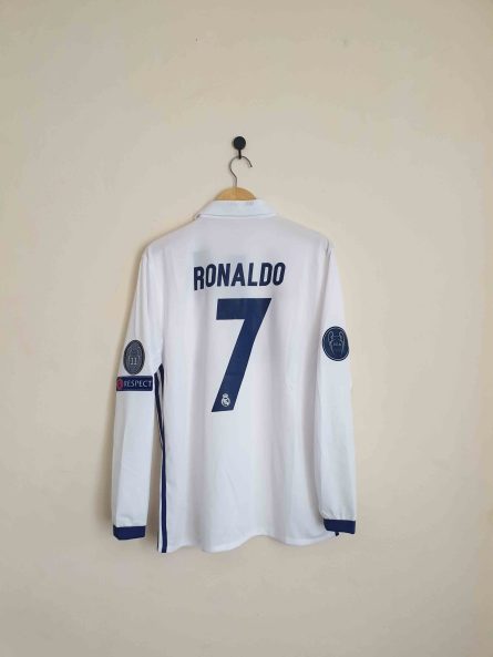Long Sleeve Real Madrid Home 2016 2017 - Image 6