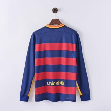 Long Sleeve Barcelona Home Jersey 2015 2016 - Image 2
