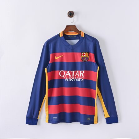 Long Sleeve Barcelona Home Jersey 2015 2016 - Image 1