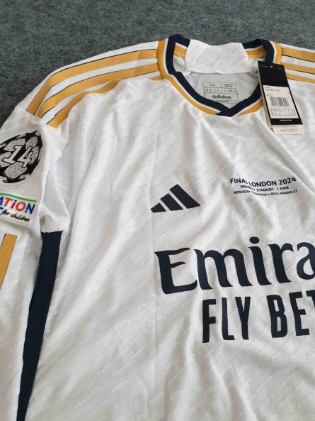 Long Sleeve Player Version Real Madrid Home Jersey 2023/2024 Champions League Final Edition - Image 3