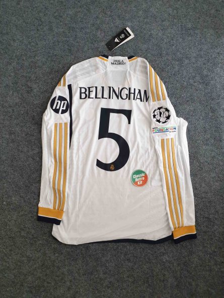Long Sleeve Player Version Real Madrid Home Jersey 2023/2024 Champions League Final Edition - Image 4