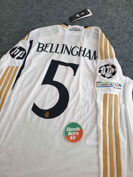 Long Sleeve Player Version Real Madrid Home Jersey 2023/2024 Champions League Final Edition - Image 5