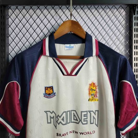 West Ham Classic Shirts 3rd IRON MAIDEN White 1999 - Image 3