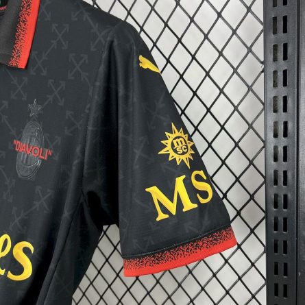 AC Milan x OFF White Player Jersey Black - Image 5