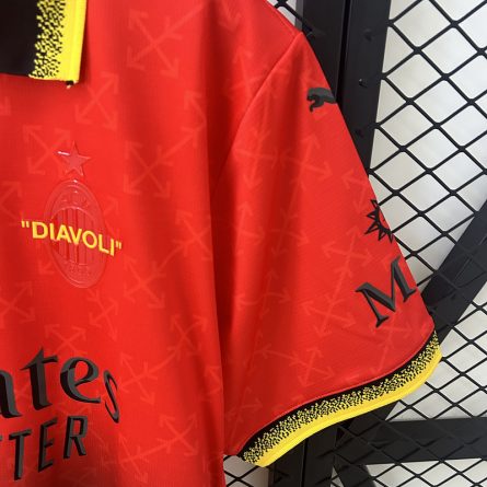 AC Milan x OFF White Player Jersey Red - Image 4