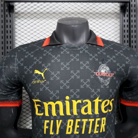 Player Version AC Milan x OFF White Jersey Black - Image 4