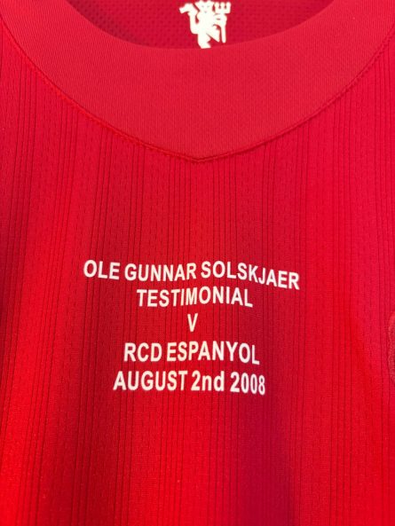 Manchester United Home Jersey 2008 – Solskjær Testimonial Match Edition - Image 5