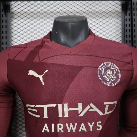 Long Sleeve Player Version Manchester City Away Jersey 2024 2025 - Image 2