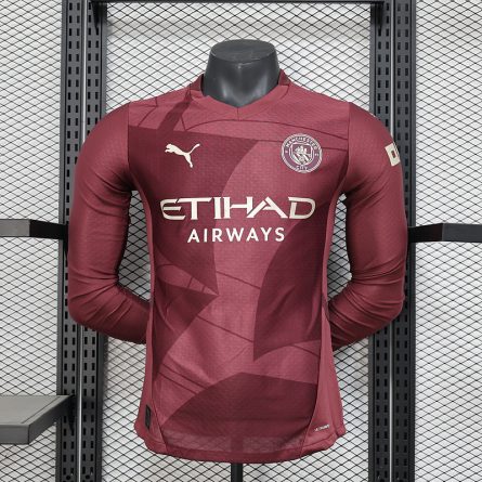 Long Sleeve Player Version Manchester City Away Jersey 2024 2025 - Image 1