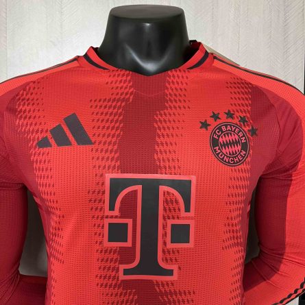 Long Sleeve Player Version Bayern Munchen Home Jersey 2024 2025 - Image 4