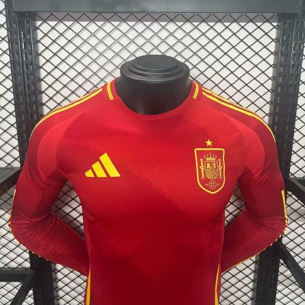 Long Sleeve Player Version Spain Home Jersey 2024 - Image 3