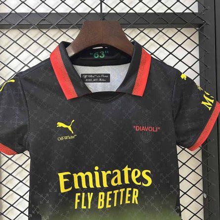 Kids Jersey AC Milan x Off-White (Black) - Image 3