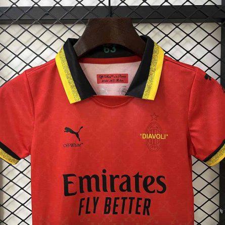 Kids Jersey AC Milan x Off-White (Red) - Image 4