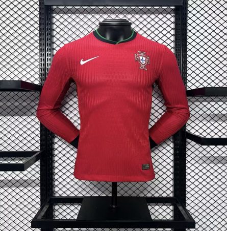 Long Sleeve Player Version Portugal Home Jersey 2024
