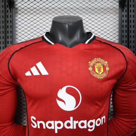 Long Sleeve Player Version Manchester United Home 2025–2026 - Image 3