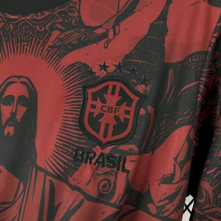 Brazil Special Edition Jersey x Christ the Redeemer – Red and Black - Image 3