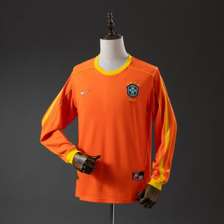 Long Sleeve Brazil Goalkeeper Jersey 1998 (Orange)