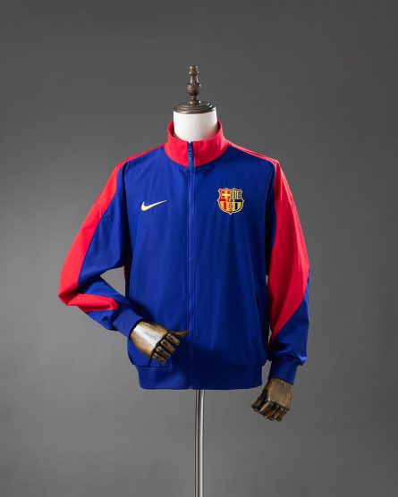 Barcelona 2025–2026 Windbreaker – Deep Royal Blue & Noble Red - Image 2